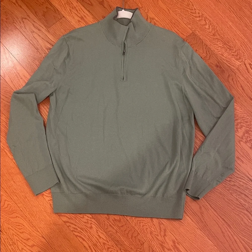 Banana Republic‎ Men's Sage Green Zip-Up Sweater